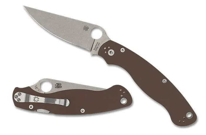 Nóż składany Spyderco Military 2 Sprint Run Brown G10, Satin CPM 15V by Sal i Eric Glesser (C36GPBN15V2) Oferta limitowana